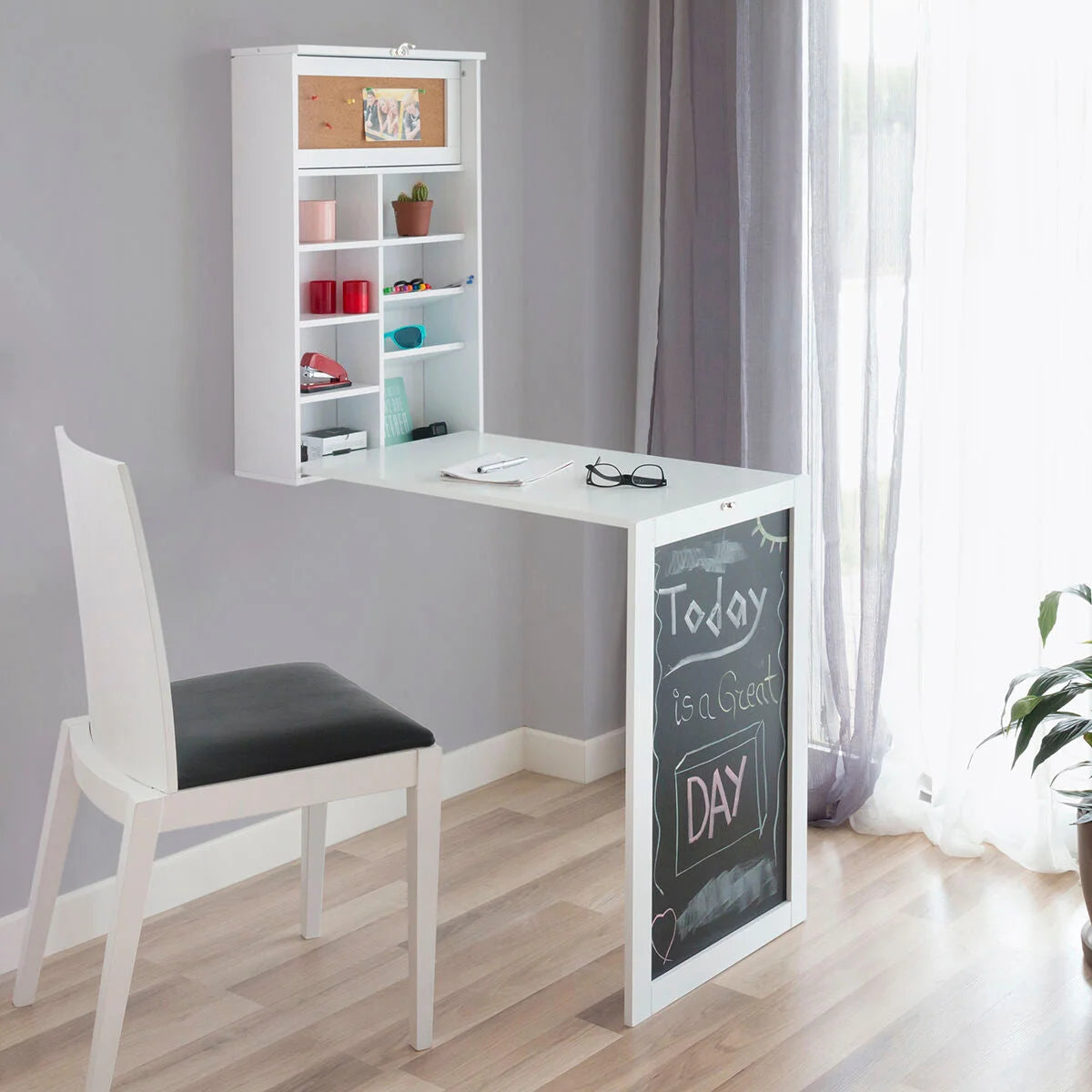 InnovaGoods Wand Woldy Klappschreibtisch platzsparend