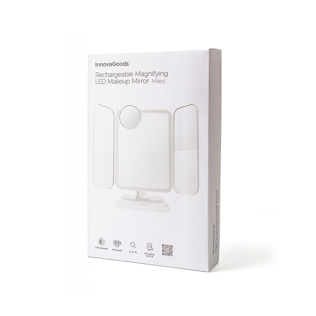 InnovaGoods Wiederaufladbarer Schminkspiegel mit LED