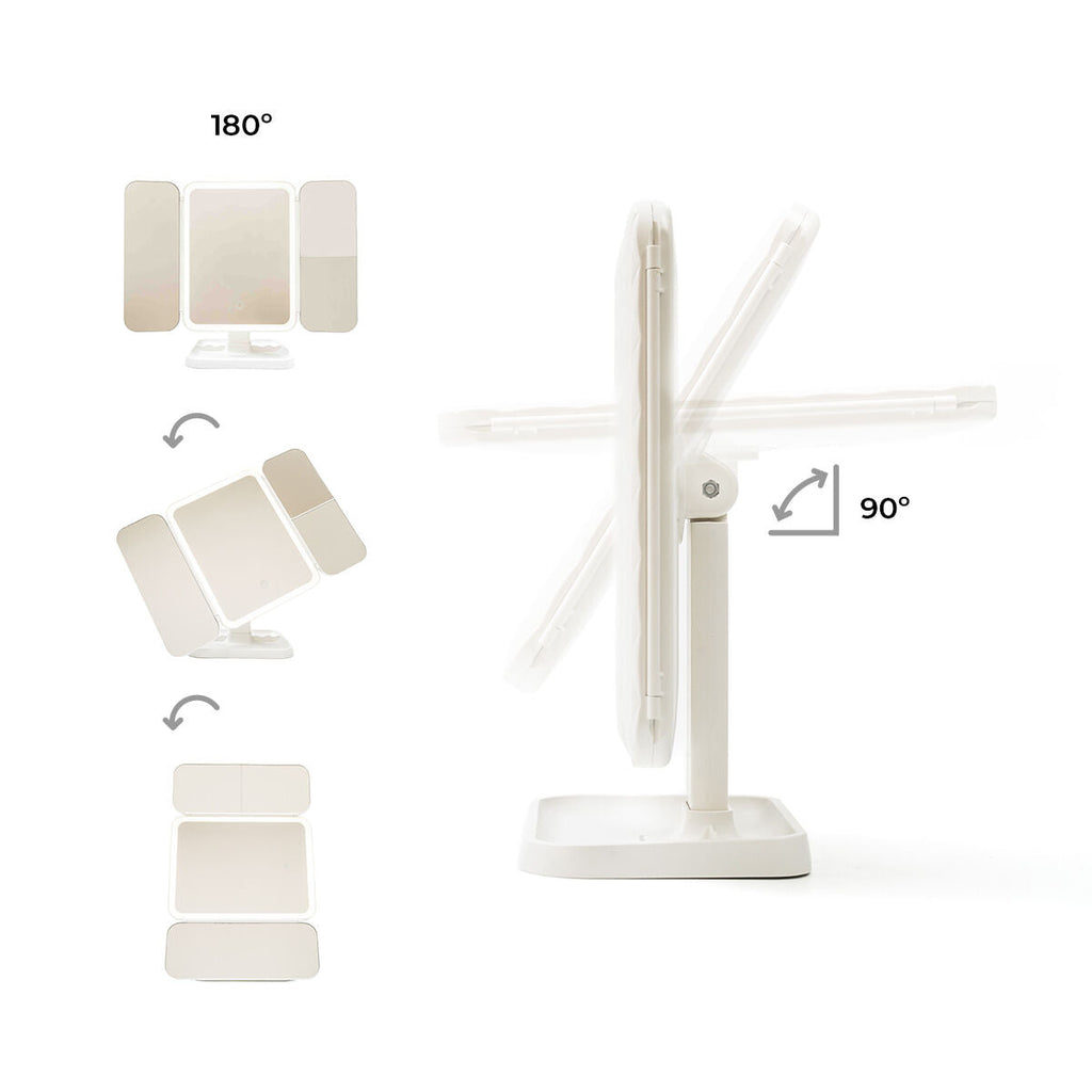 InnovaGoods Wiederaufladbarer Schminkspiegel mit LED