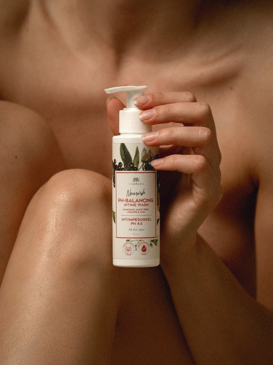 Intim – Waschgel mit Kamille, Aloe, und AHA, pH 4.5 – Produktansicht 2