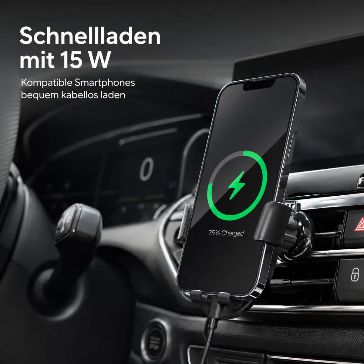 Auto-Handyhalterung mit kabelloser 15W Ladefunktion – Produktansicht 3