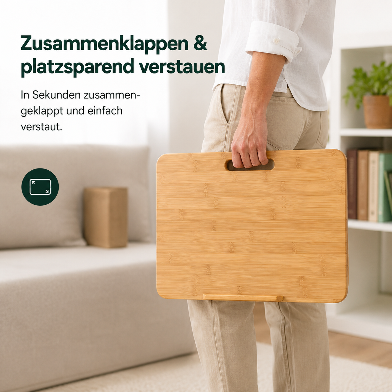Beistelltisch aus Bambus, klappbar