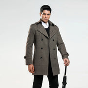 Korean Chic Herren Wollmix-Mantel mit Stehkragen