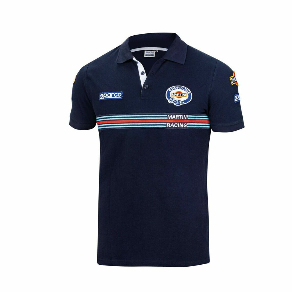 Kurzarm Poloshirt Sparco MARTINI-R L Marineblau - Mode & Accessoires