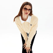 Kurzer Damen Strickpullover mit Rundhals