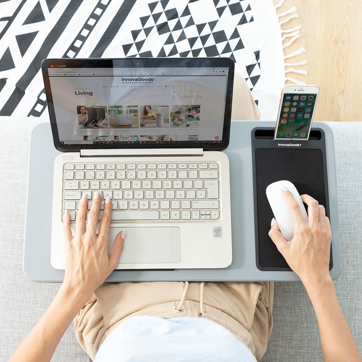 Laptop Tisch XL Kissen Deskion InnovaGoods bequem