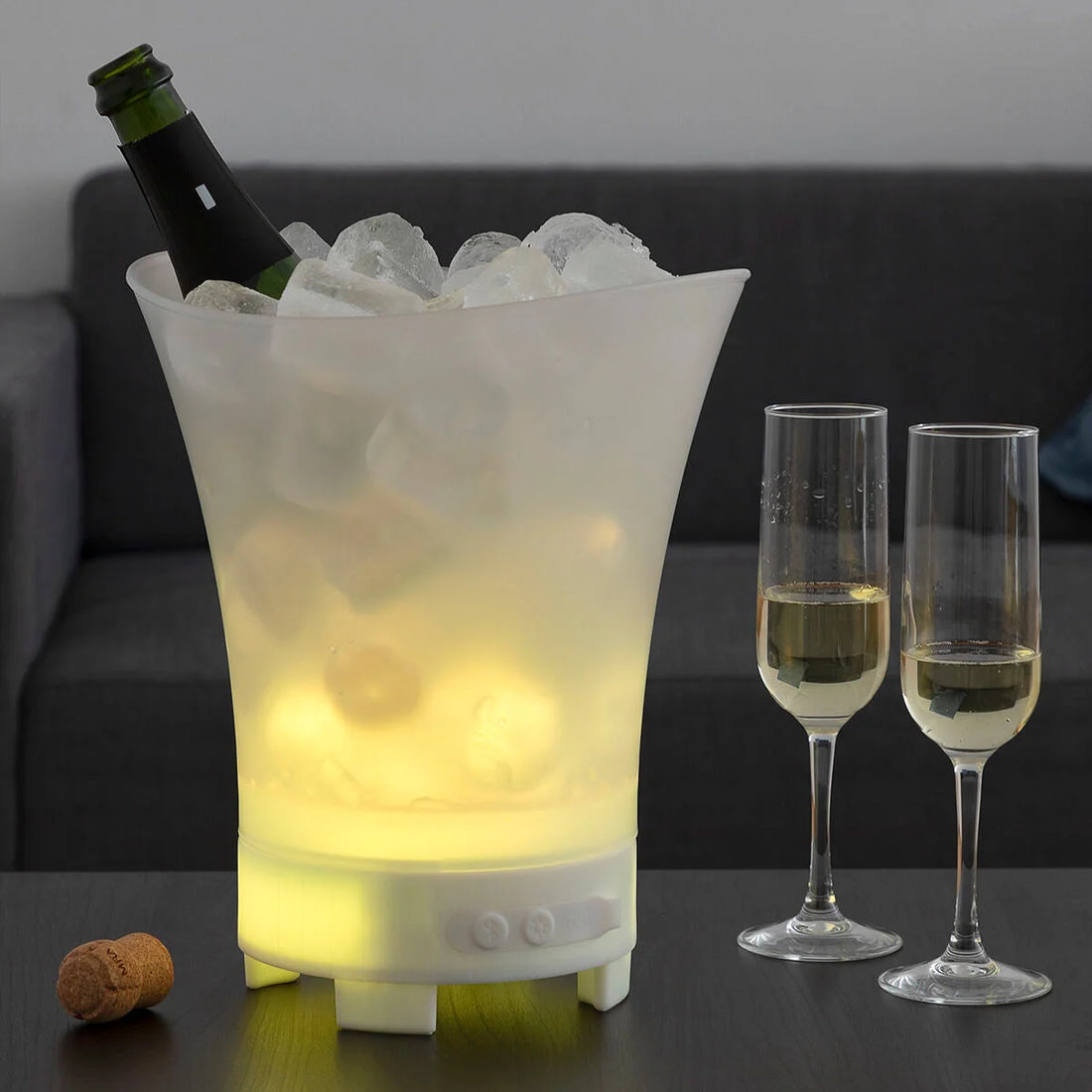 LED-Eiskübel mit wiederaufladbarem Lautsprecher Sonice – Detailansicht 2