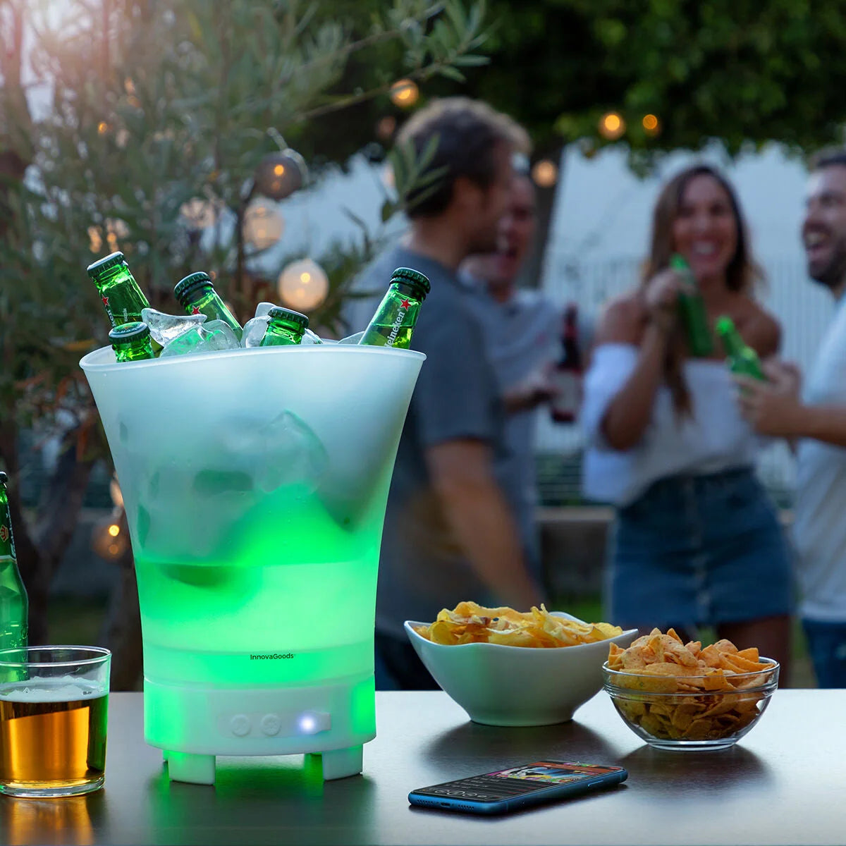 LED-Eiskübel mit wiederaufladbarem Lautsprecher Sonice – Produktansicht 2