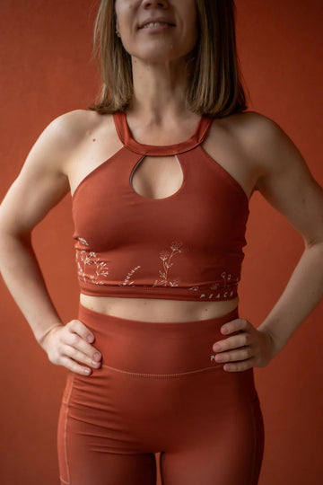 Sports Bra 'Wildflowers' Brown
