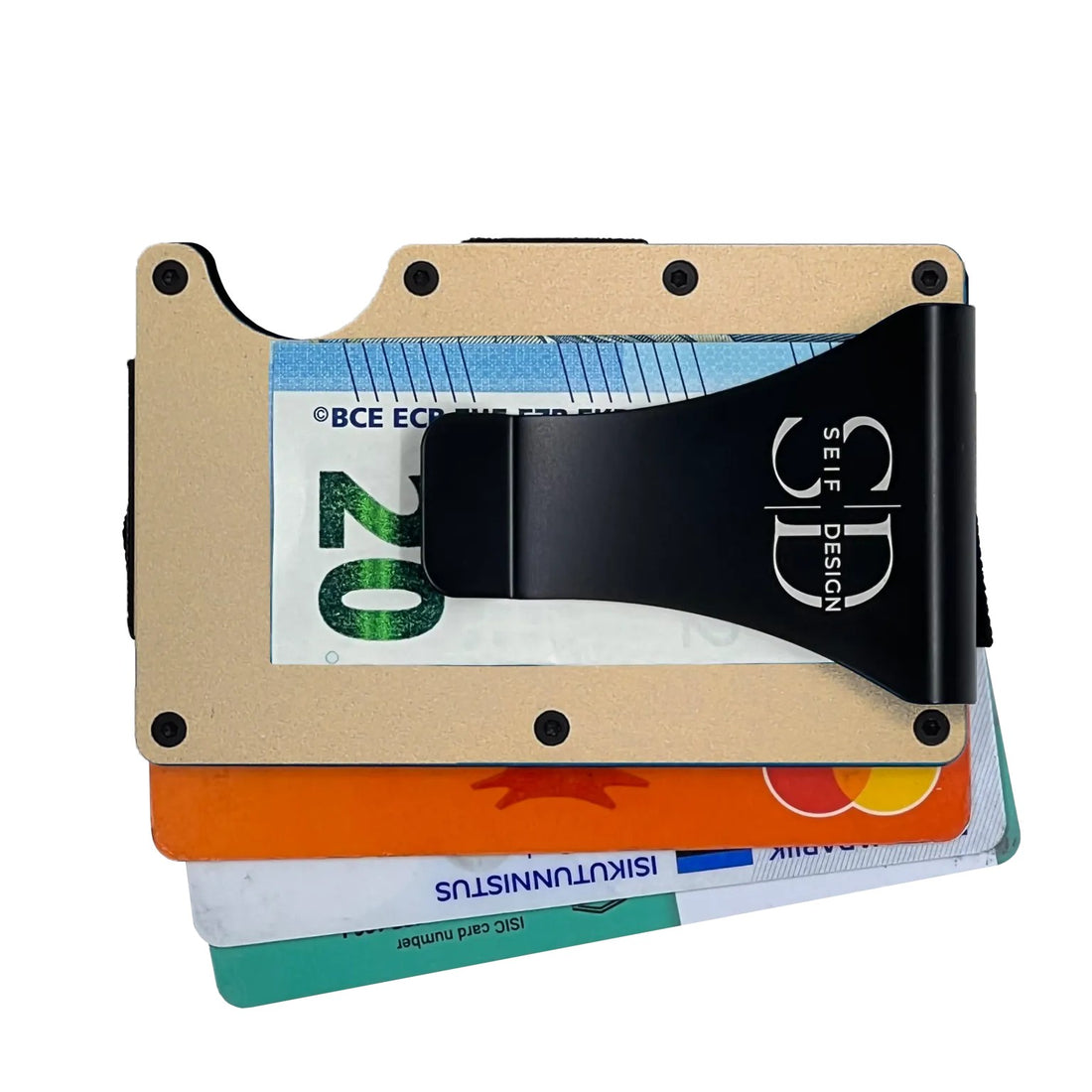 Kartenetui Lite Gold mit RFID-Schutz – Detailansicht 1