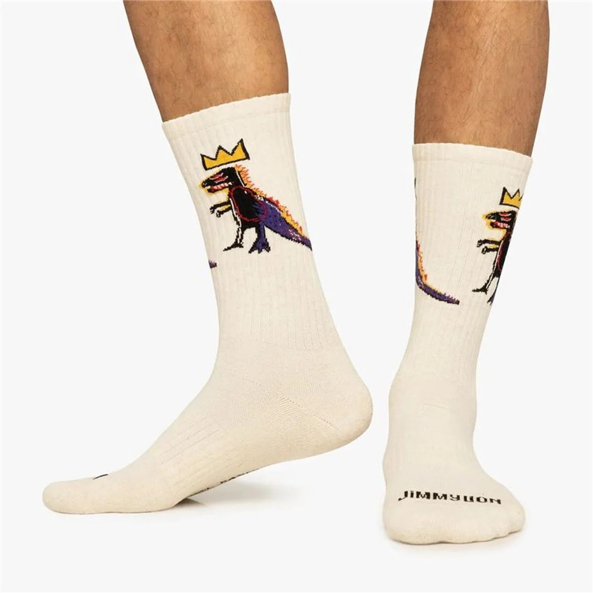 Sportsocken Jimmy Lion Basquiat Pez Dis – Beige und Braun – Produktansicht 2