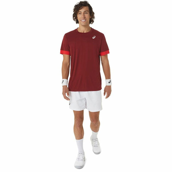 Asics Court Herren Kurzarm-T-Shirt Dunkelrot - Mode & Accessoires