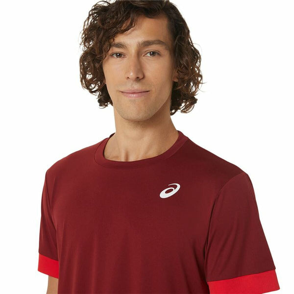 Asics Court Herren Kurzarm-T-Shirt Dunkelrot - Mode & Accessoires