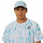 Asics Game Ss Top Kurzarm-T-Shirt Weiß Hellblau für Tennis - Mode & Accessoires