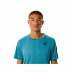 Asics Herren Kurzarm-T-Shirt Blau mit UV-Schutz - Sport & Freizeit