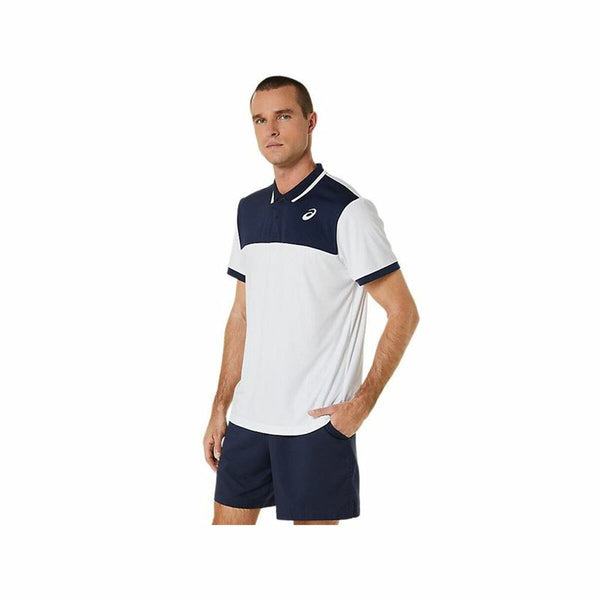 Asics Herren Poloshirt Kurzarm Weiß atmungsaktiv und UV-Schutz - Mode & Accessoires