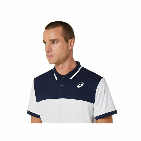 Asics Herren Poloshirt Kurzarm Weiß atmungsaktiv und UV-Schutz - Mode & Accessoires