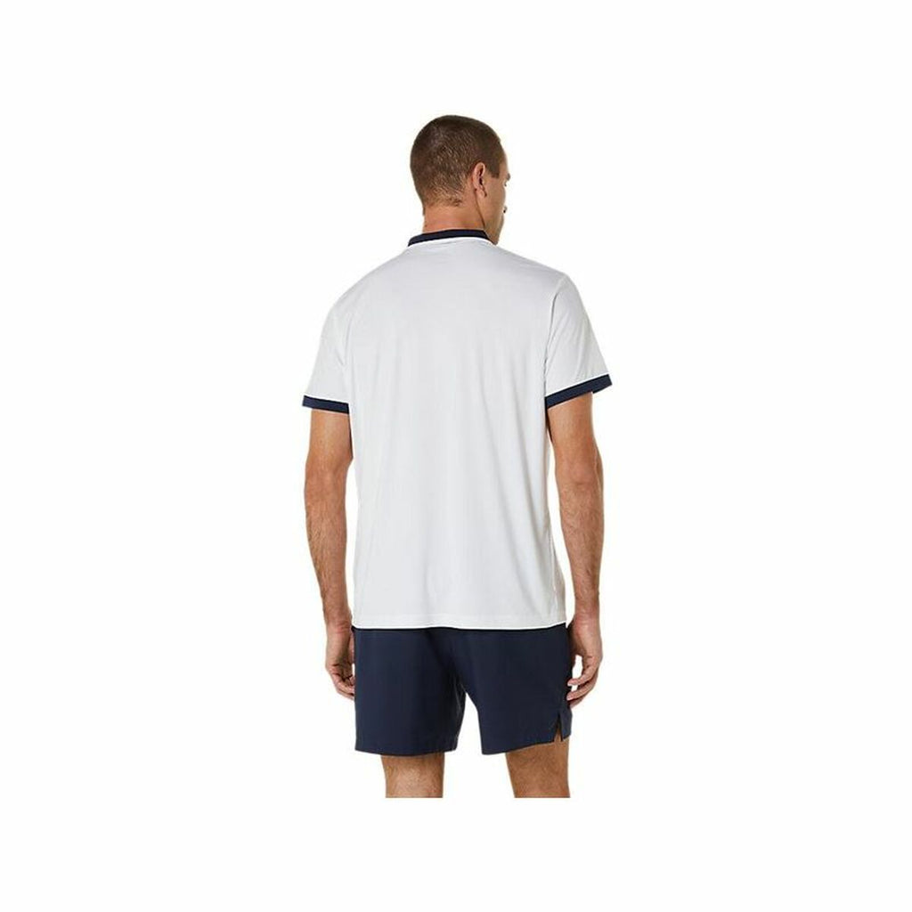 Asics Herren Poloshirt Kurzarm Weiß atmungsaktiv und UV-Schutz - Mode & Accessoires