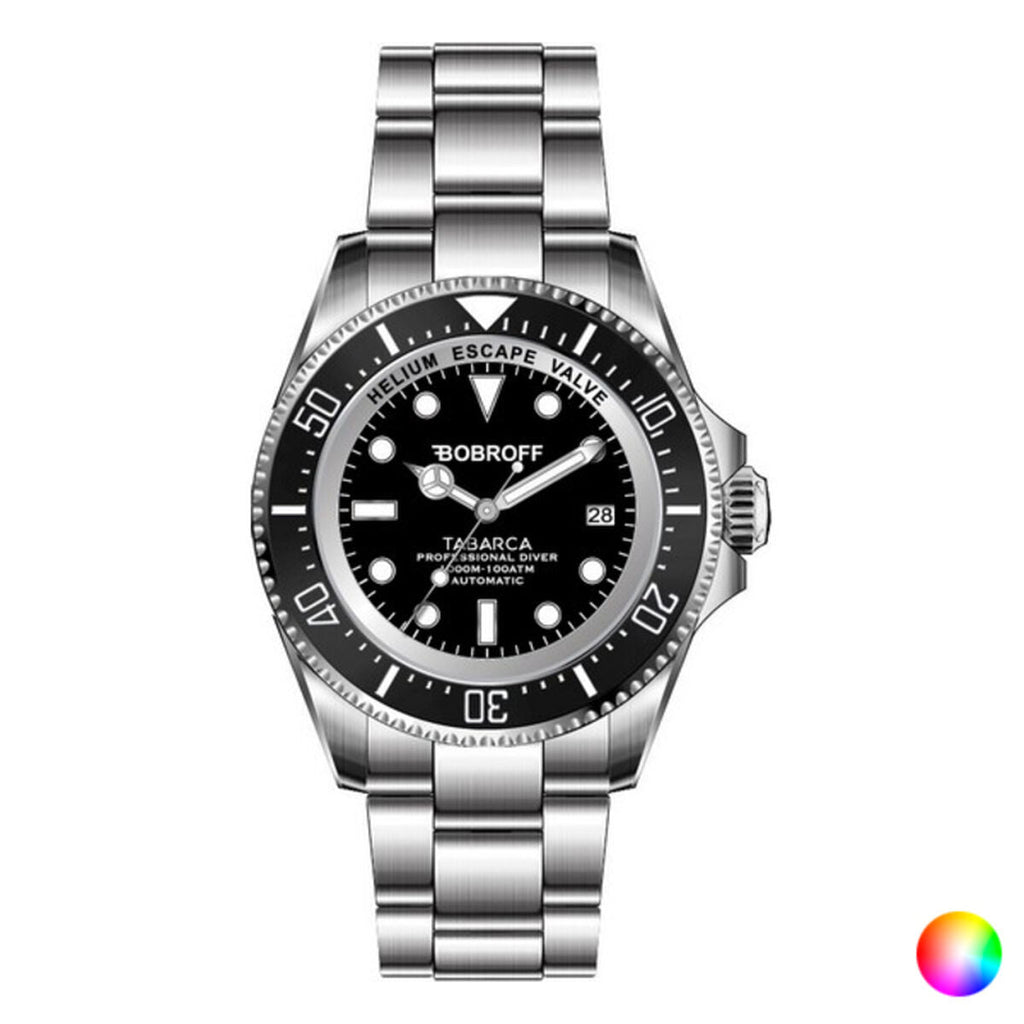 Bobroff BF00 Herrenuhr Ø 44 mm Edelstahlarmband silber - Mode & Accessoires