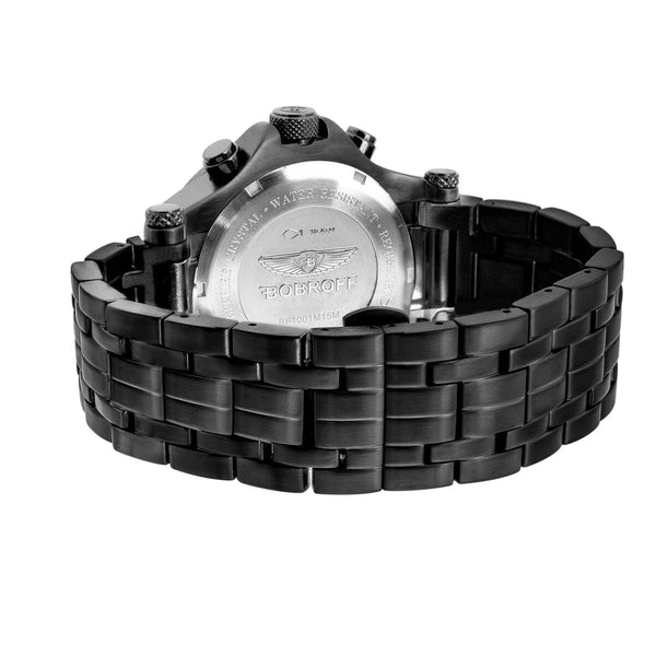 Bobroff Herrenuhr BF1001M21M Schwarz Edelstahl Ø 44 mm - Mode & Accessoires