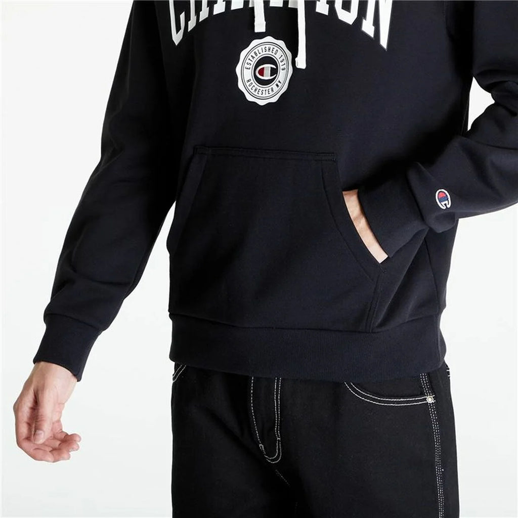Champion Herren Sweater mit Kapuze Schwarz hochwertig