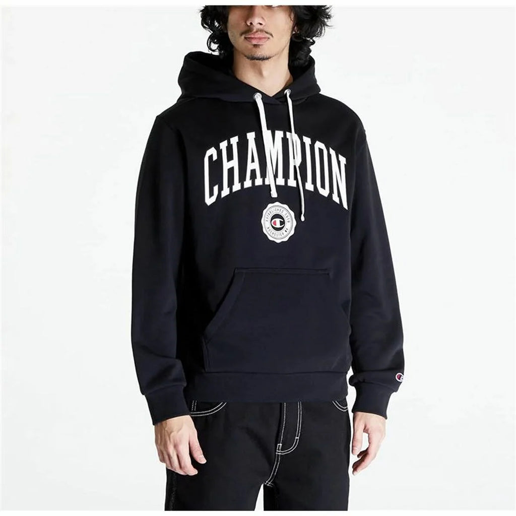 Champion Herren Sweater mit Kapuze Schwarz hochwertig