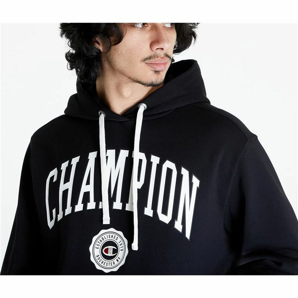 Champion Herren Sweater mit Kapuze Schwarz hochwertig