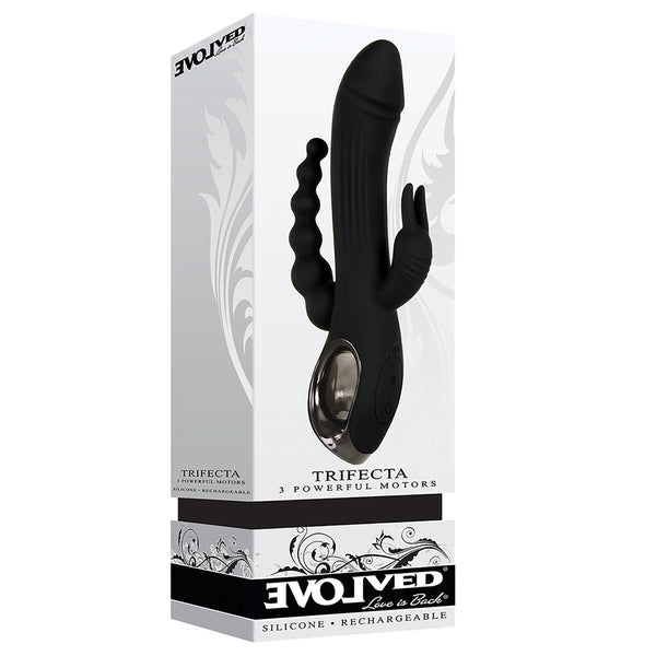 Evolved Trifecta Doppelte Penetration Stroker Schwarz - Erotik Shop