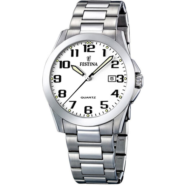 Festina Herrenuhr Edelstahl Silber Armbanduhr 40 mm - Mode & Accessoires