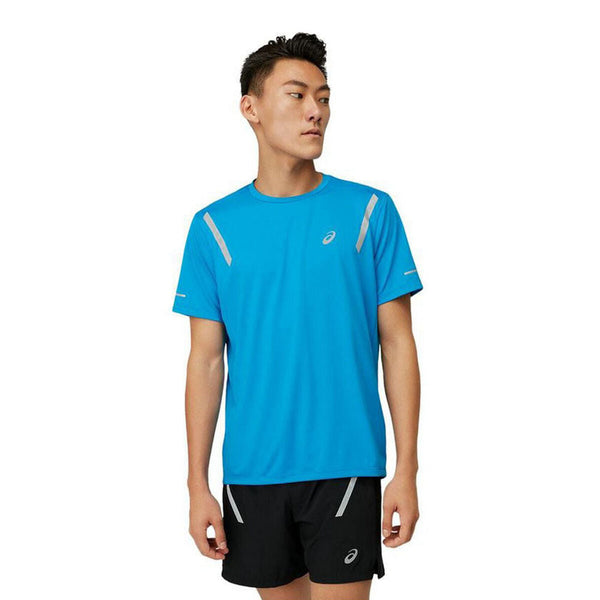 Herren Kurzarm-T-Shirt Asics Life-Show Blau - Sport & Freizeit