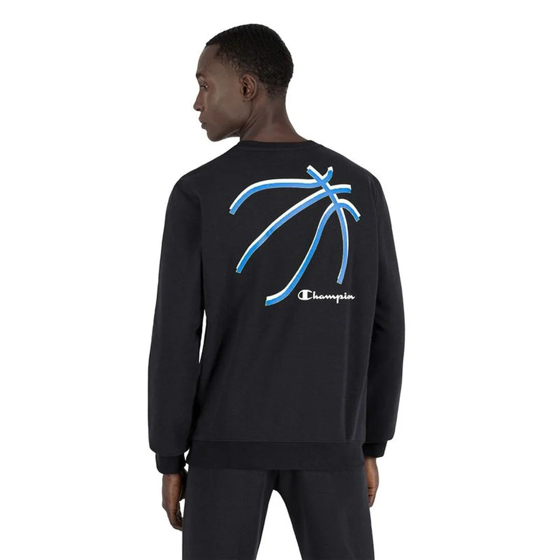 Herren Sweater ohne Kapuze Champion Basket Graphic M Schwarz – Detailansicht 2