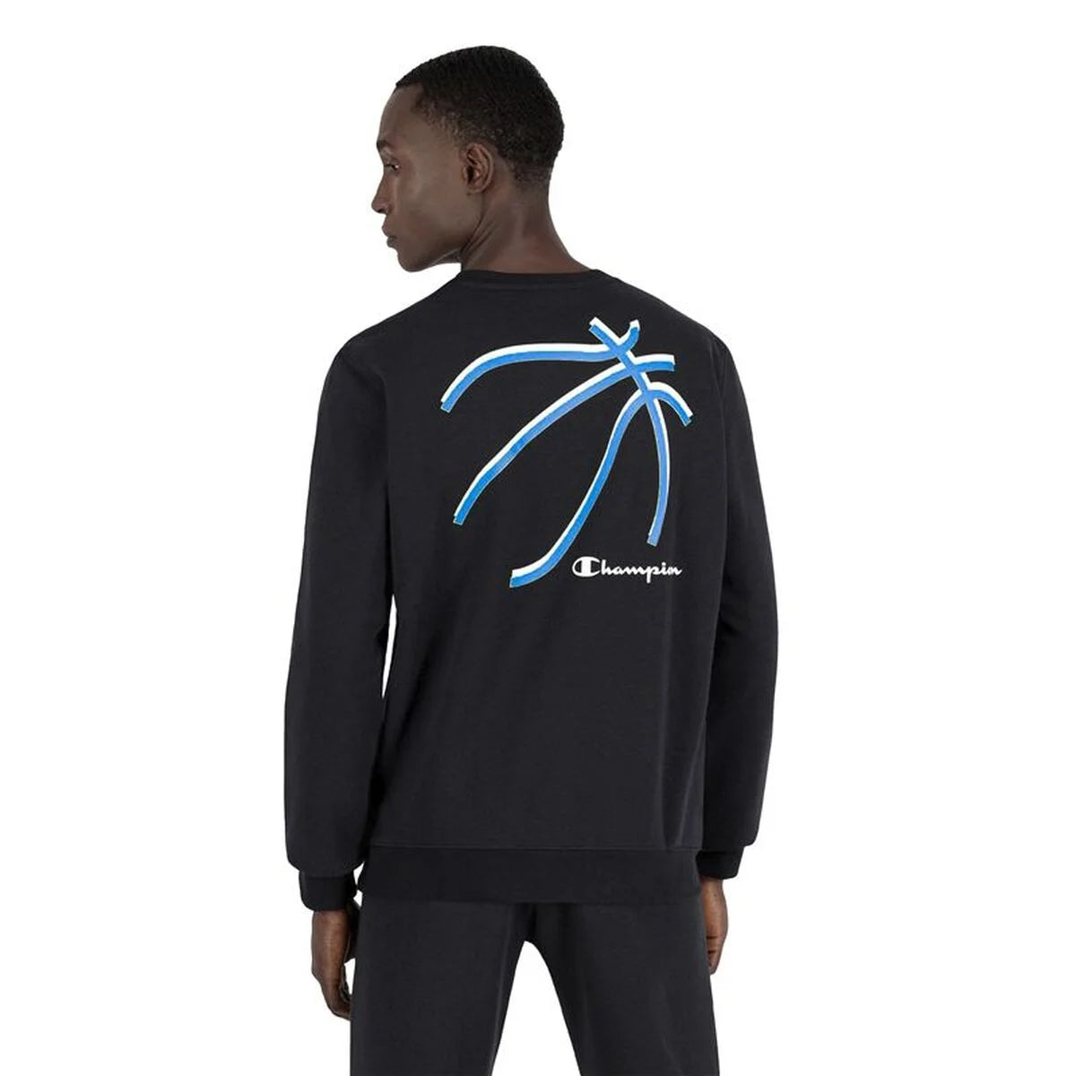 Herren Sweater ohne Kapuze Champion Basket Graphic M Schwarz – Produktansicht 4