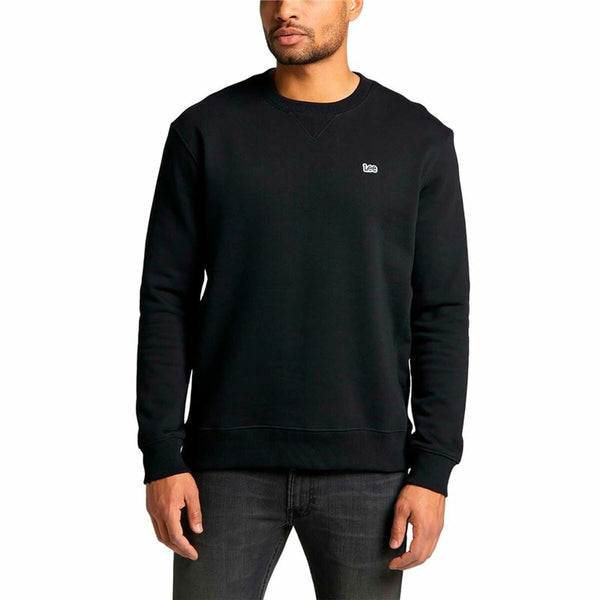 Herren Sweater ohne Kapuze Lee Plain Crew Schwarz - Sport & Freizeit
