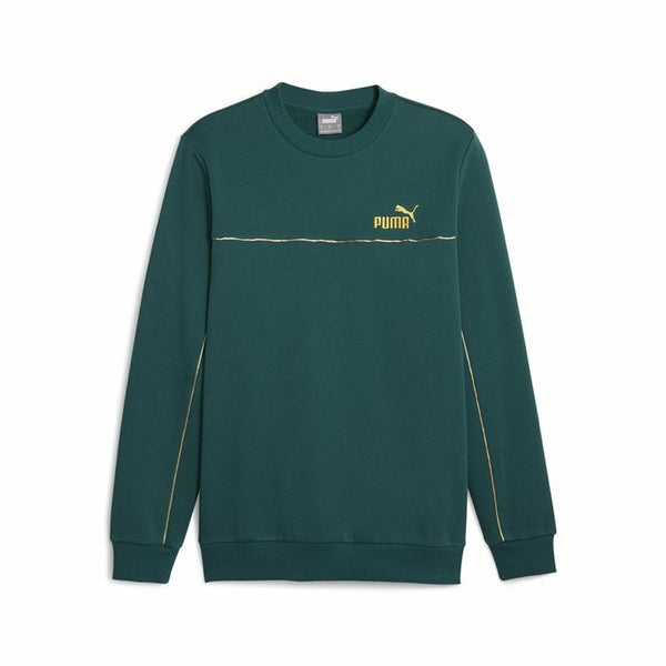 Herren Sweater ohne Kapuze Puma ESS+ Minimal Gold Cr Dunkelgrün - Mode & Accessoires