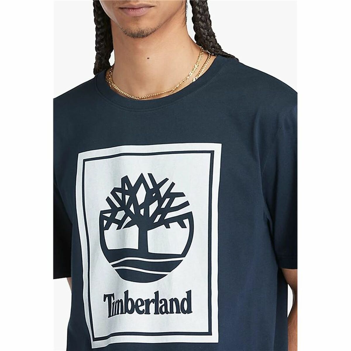 Herren T Shirt Timberland Stack Logo Schwarz