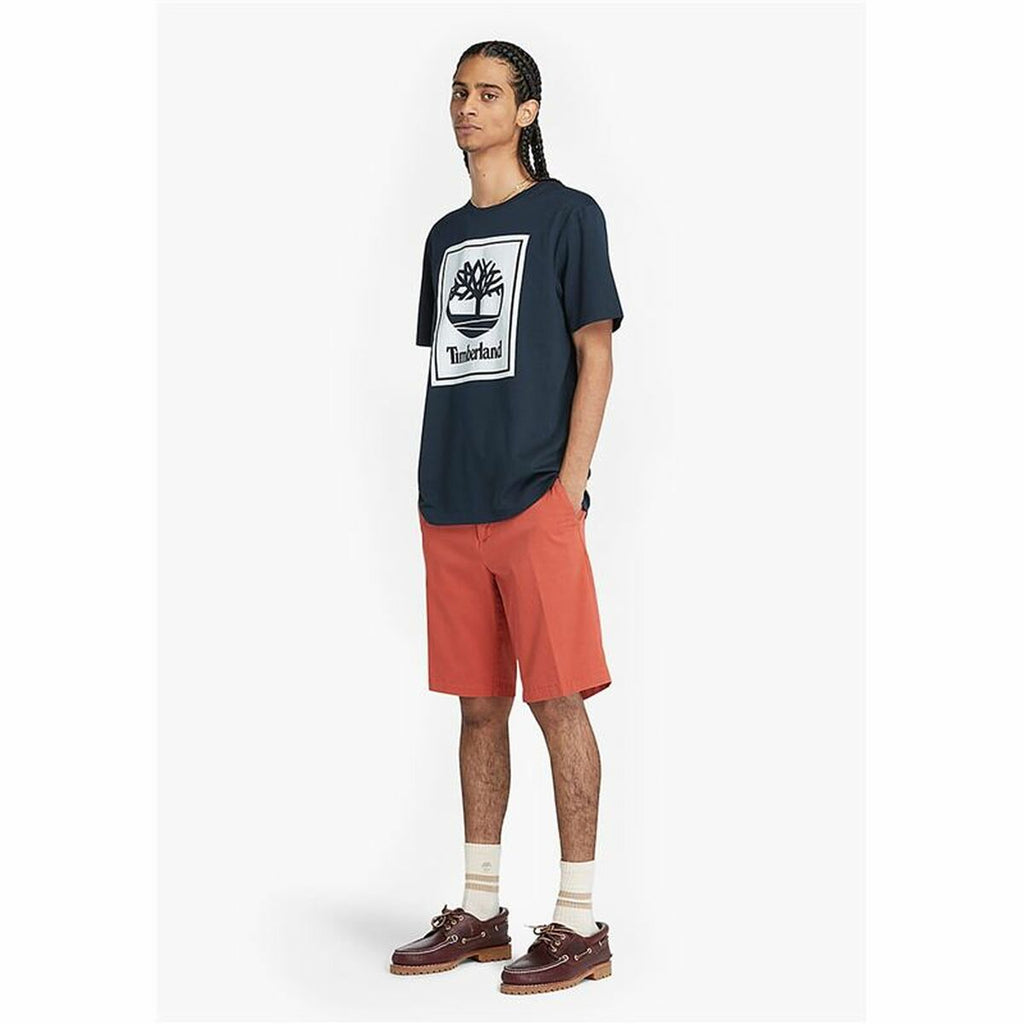 Herren T Shirt Timberland Stack Logo Schwarz