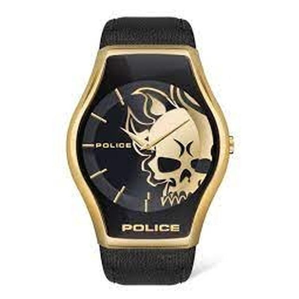 Herrenuhr Police 45 mm Edelstahl Gold Schwarz Elegant - Mode & Accessoires