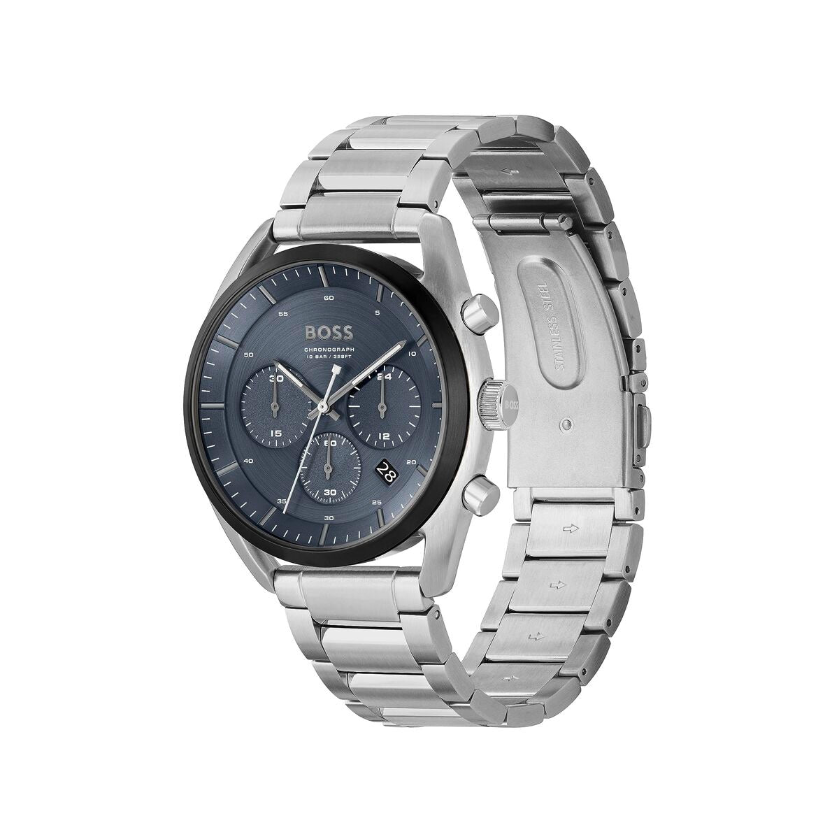 Hugo Boss Herren Armbanduhr – Edelstahl Grau Stoppuhr