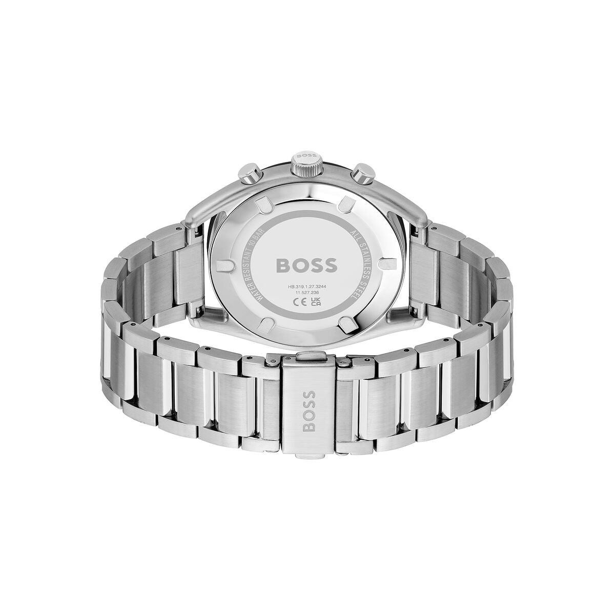 Hugo Boss Herren Armbanduhr – Edelstahl Grau Stoppuhr