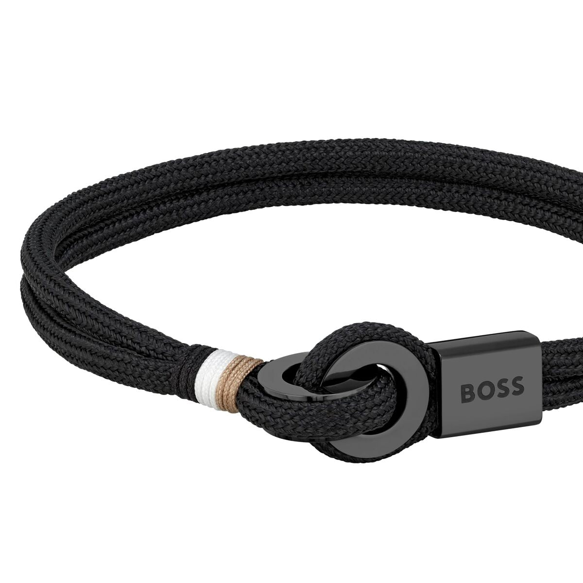 Hugo Boss Herrenarmreif – Schwarzes Nylon Elegant und Bequem