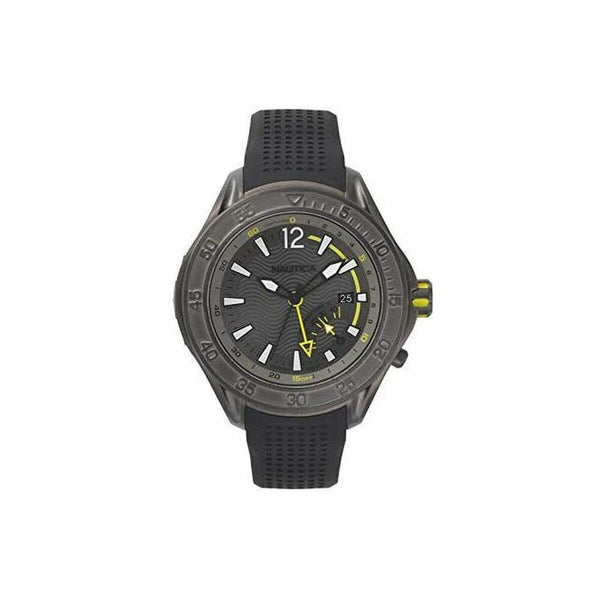 Nautica Herrenuhr NAPBRW003 Schwarz Grau Quarz 50 mm - Mode & Accessoires