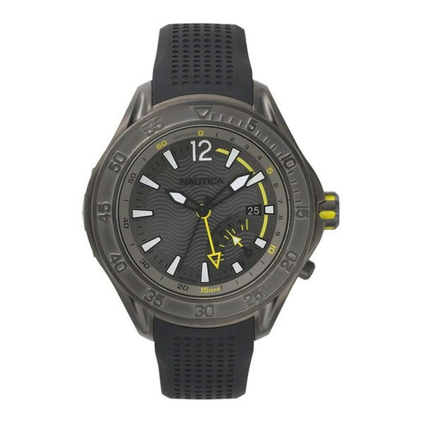 Nautica Herrenuhr NAPBRW003 Schwarz Grau Quarz 50 mm - Mode & Accessoires