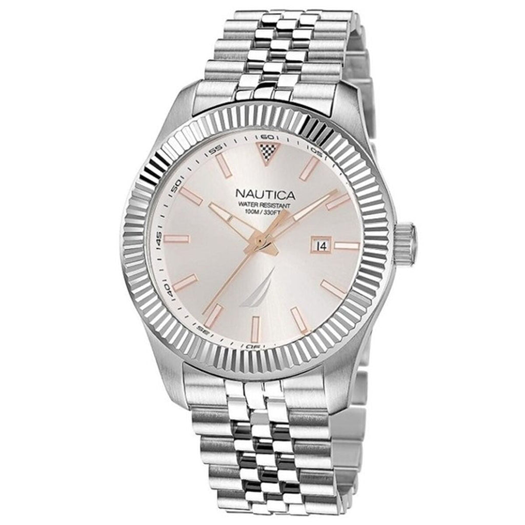 Nautica Herrenuhr – Silberfarbenes Design Multifunktional - Mode & Accessoires