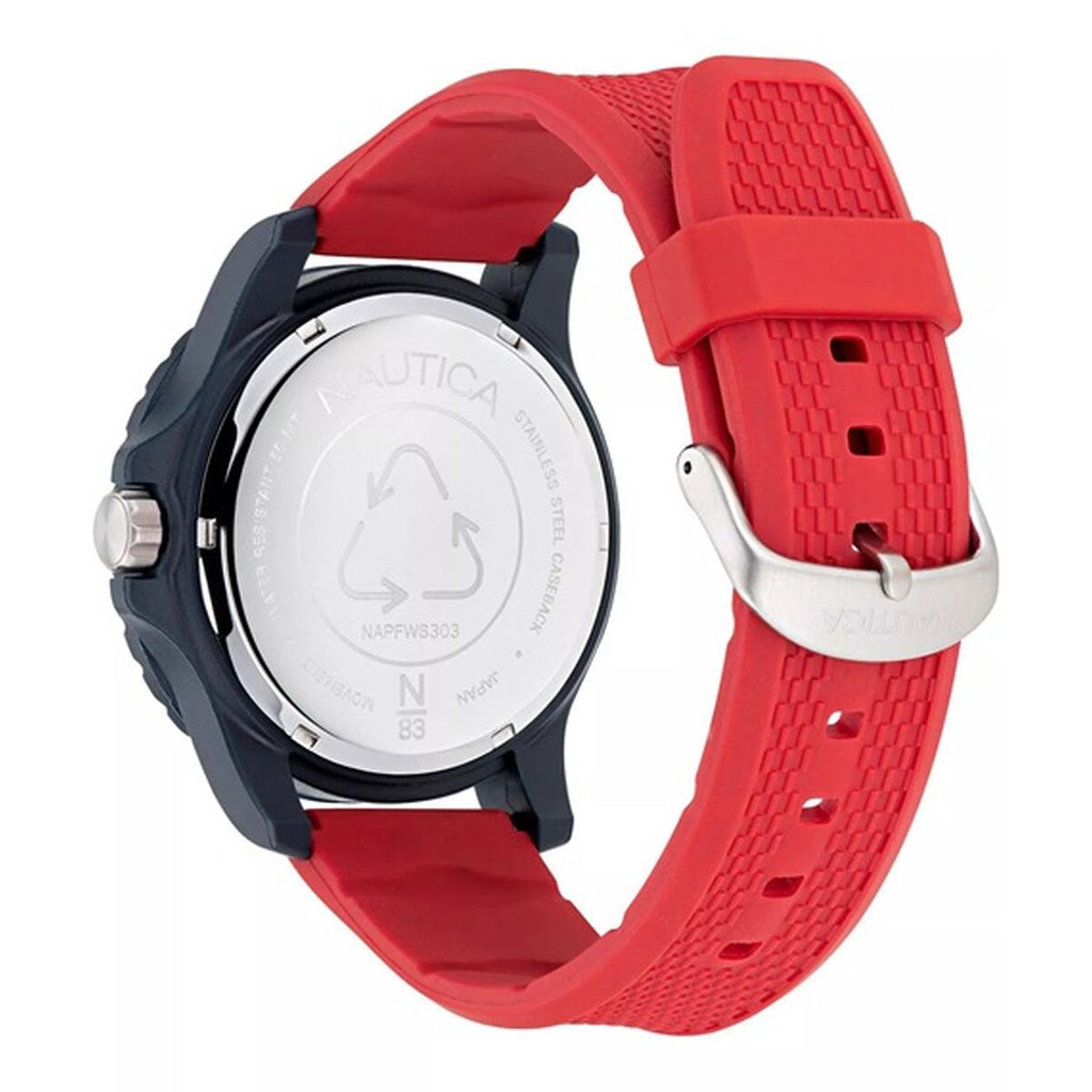 Nautica Herrenuhr – Stilvolle Armbanduhr in Blau und Rot - Mode & Accessoires