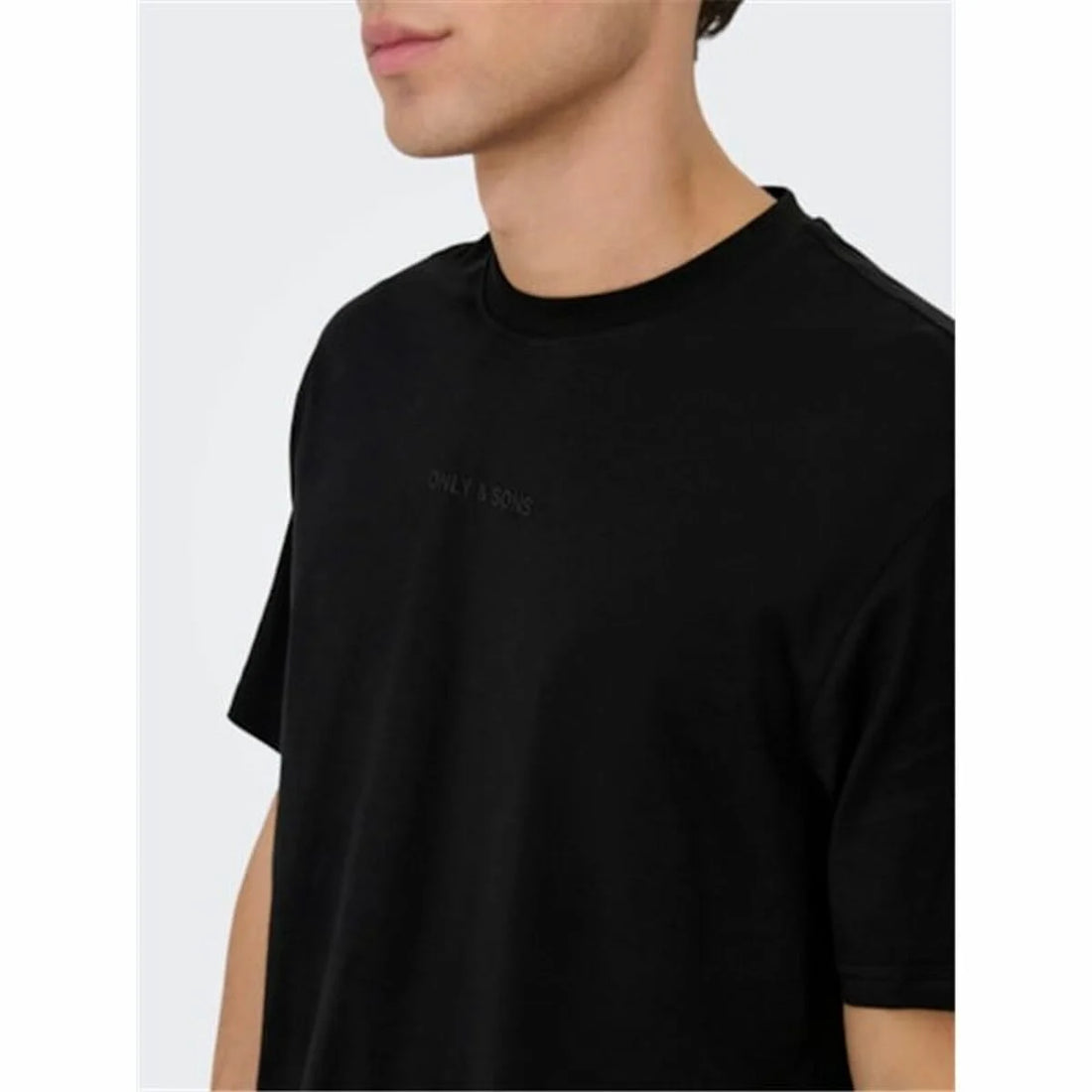 Only and Sons Life Reg Herren-T-Shirt Schwarz – Detailansicht 3
