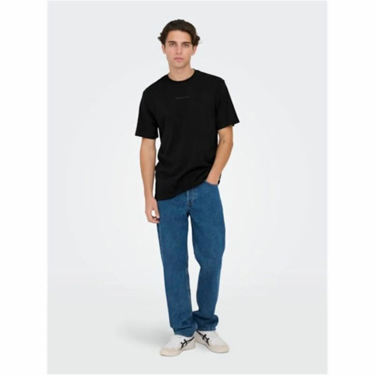 Only and Sons Life Reg Herren-T-Shirt Schwarz – Produktansicht 3