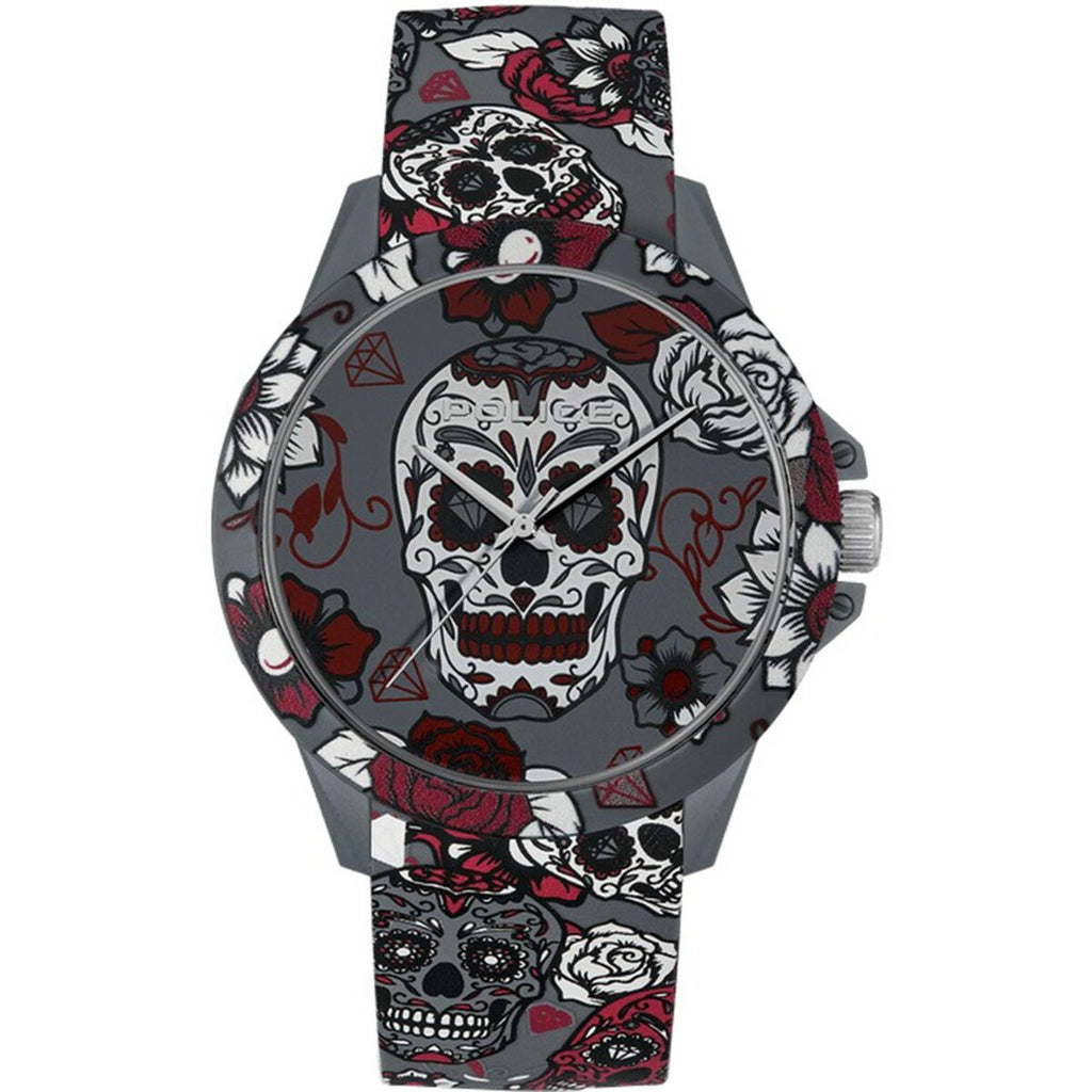 Police Herrenuhr 40 mm Sportlich Modern Graues Silikonarmband - Mode & Accessoires