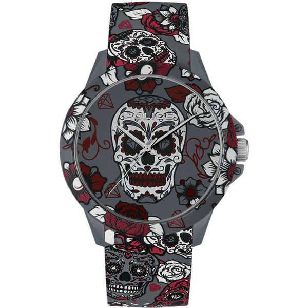 Police Herrenuhr 40 mm Sportlich Modern Graues Silikonarmband - Mode & Accessoires