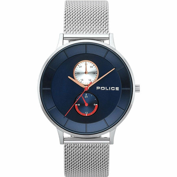 Police Herrenuhr 42 mm Edelstahl Silber Elegant - Mode & Accessoires
