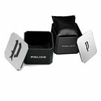 Police Herrenuhr 44 mm Schwarz Leder Elegant - Mode & Accessoires